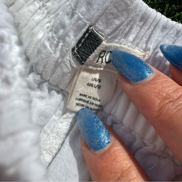 ROXY Bundle of 2 Boho Shorts - White Eyelet & Black Fringe, Size L - Picture 6 of 8